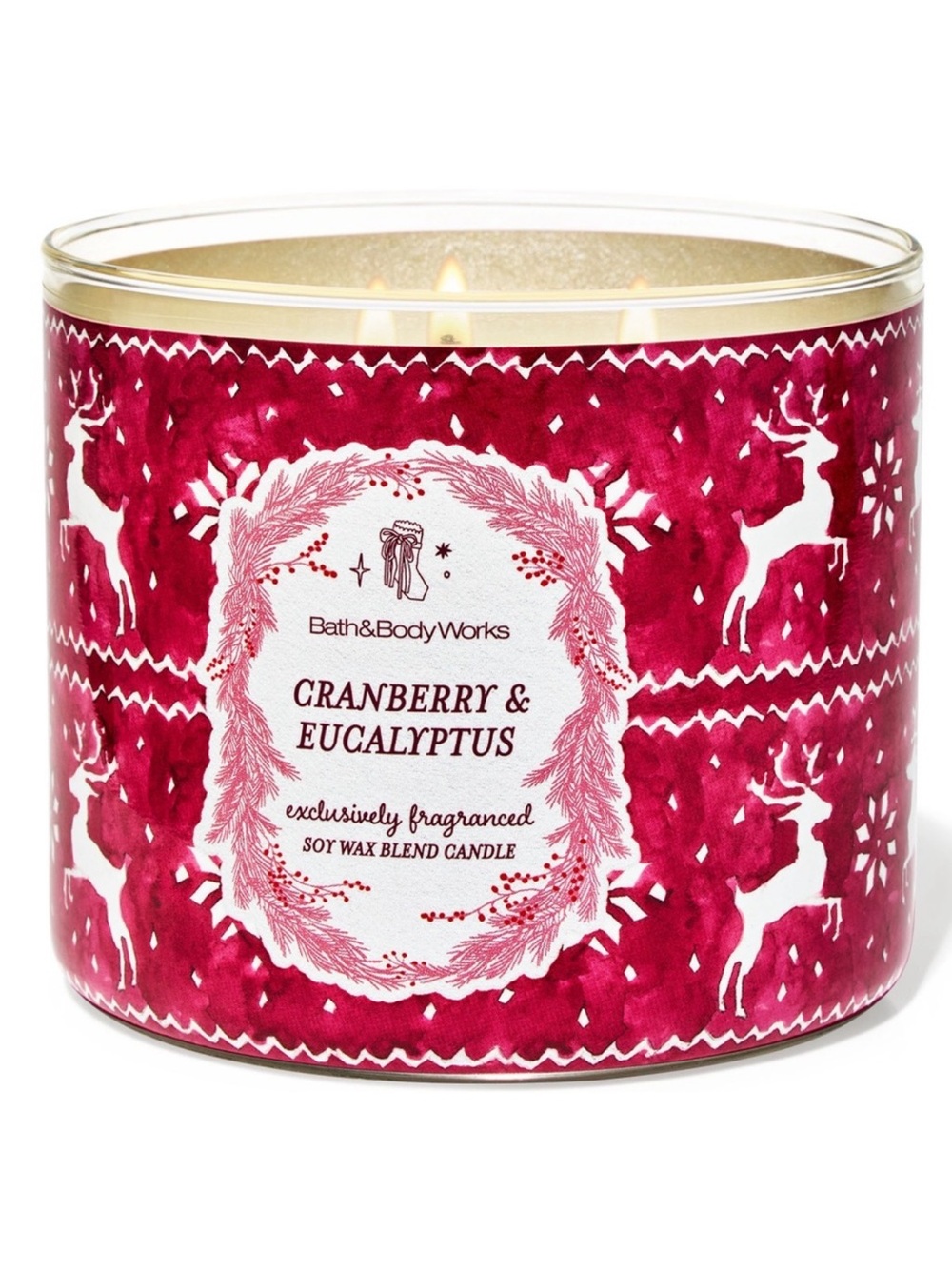 Bath & Body Works Cranberry & Eucalyptus 3 Wick Candle